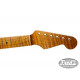 STRAT ROASTED MAPLE NECK WITH FLAMES 10 RADIUS 21 TALL FRETS FINISHED