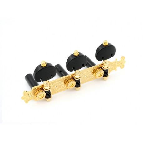 DER JUNG® MÉCANIQUES POUR GUITARE CLASSIQUE BOUTONS ET AXES NOIR GOLD