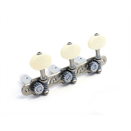GOTOH® 35AR510S MACHINE HEADS CLASSIC IVORY BUTTONS ROLLER POSTS (1:16) X-NICKEL