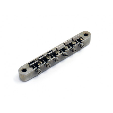 FABER BRIDGE ABRH, FOR GIBSON® ABR-1, AGED NICKEL, BRASS SADDLES NICKEL AGED
