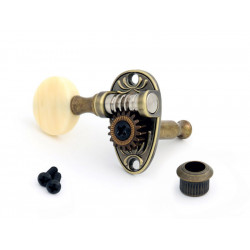 DER JUNG® MÉCANIQUES POUR GUITARE ACOUSTIQUE BOUTONS IVOIRE ANTIQUE BRASS