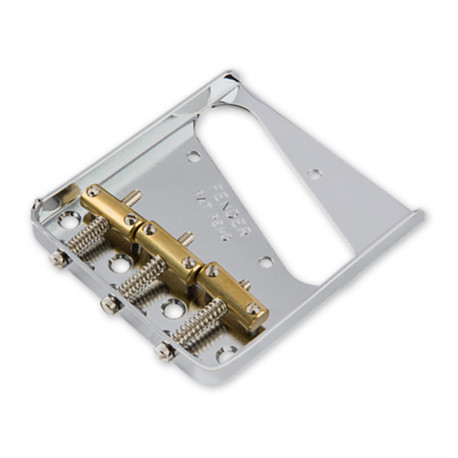 3-Saddle American Vintage Telecaster® Bridge Assembly with Brass Saddles (Chrome