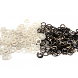 RONDELLES PLASTIC WHITE (25) + BLACK (25)