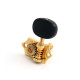 GROVER® MACHINE HEADS 3+3 VINTAGE STA-TITE® EBONY BUTTON 1:18 GOLD