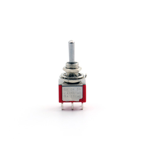 MINI SWITCH ON-ON-ON DPDT ROUND LEVER CHROME