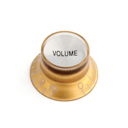 REFLECTOR KNOBS VOLUME SILVER TOP FOR SPLIT SHAFT US POTS GOLD (2 pcs)