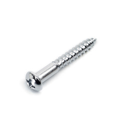 GOTOH® TREMOLO MOUNTING SCREWS WS-05 3.5 x 25mm ROUND HEAD CHROME (6pcs)