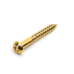 GOTOH® TREMOLO MOUNTING SCREWS WS-05 3.5 x 25mm ROUND HEAD GOLD (6pcs)