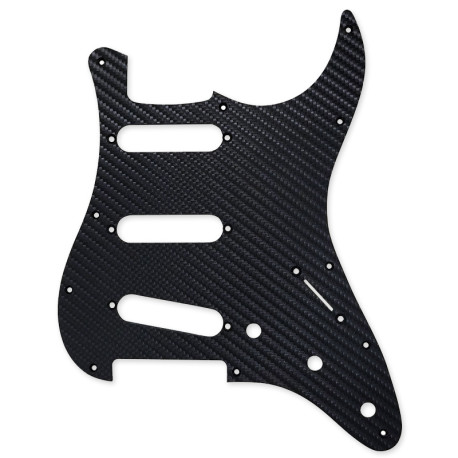 HOSCO® PICKGUARD FOR STRAT® SSS 11 HOLES PLASTIC CARBON PATTERN