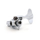 GOTOH® GBU510C-12 BASS MACH HEAD 17mm CLOVER BUTT BASS SIDE 1:20 CHROME (1pce)