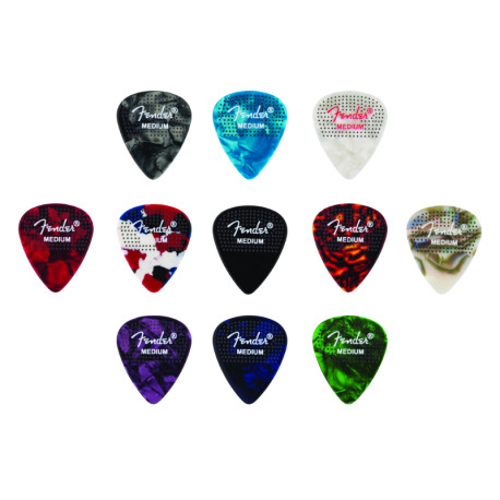 FENDER® 351 SHAPE DOTTED CELLULOID PICKS MEDIUM (12pcs)