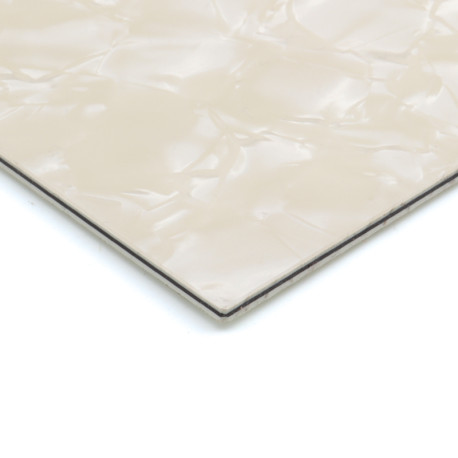 PICKGUARD BLANK 29 X 48cm / THICK. 2.40mm (.094) 3-PLY PARCHMENT PEARL (PP/B/W)