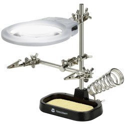 3RD HAND SOLDERING TOOL WITH MAGNIFYING GLASS