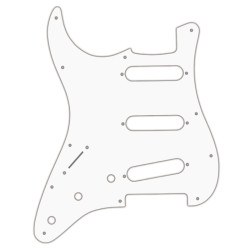 WD® CUSTOM PICKGUARD FOR STRAT® LEFT HAND SSS 11 HOLES 2.28mm 3 PLY WHITE