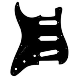 WD® CUSTOM PICKGUARD FOR STRAT® LEFT HAND SSS 11 HOLES 2.28mm 3 PLY BLACK