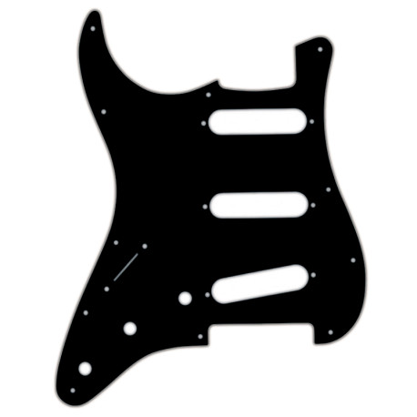 WD® CUSTOM PICKGUARD FOR STRAT® LEFT HAND SSS 11 HOLES 2.28mm 3 PLY BLACK