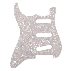 WD® CUSTOM PICKGUARD FOR STRAT® LEFT HAND SSS 11 HOLES 2.28mm 4 PLY WHITE PEARL