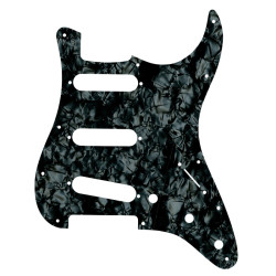 WD® CUSTOM PICKGUARD FOR STRAT® SSS 11 HOLES 2.28mm 4 PLY DARK BLACK PEARL
