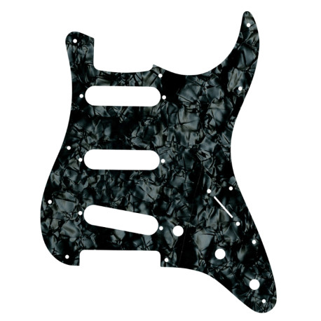 WD® CUSTOM PICKGUARD FOR STRAT® SSS 11 HOLES 2.28mm 4 PLY DARK BLACK PEARL