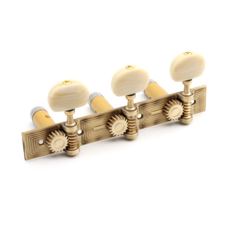 APARICIO CLASSICAL MACHINE HEADS "CUENCA" BRONZE / GOLD SHAFTS / IVORY BUTTONS