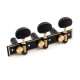 APARICIO CLASSICAL MACHINE HEADS "GIJON" BLACK / BLACK SHAFTS / EBONY BUTTONS