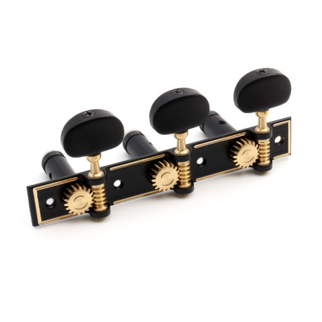 APARICIO CLASSICAL MACHINE HEADS "GIJON" BLACK / BLACK SHAFTS / EBONY BUTTONS