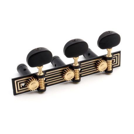 APARICIO CLASSICAL MACHINE HEADS "TERUEL" BLACK / BLACK SHAFTS / EBONY BUTTONS