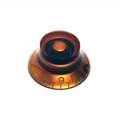 WD MUSIC® BELL KNOBS FOR LEFT HAND US POTS AMBER (2pcs)