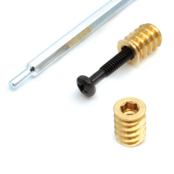 NECTITE® HUMBUCKER PICKUP SCREWS AND INSERTS INCH BLACK (4pcs)