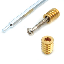 NECTITE® HUMBUCKER PICKUP SCREWS AND INSERTS INCH NICKEL (4pcs)