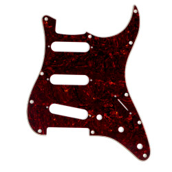 PICKGUARD STRAT STANDARD SSS 11 HOLES US POTS 3 PLY TORTOISE (2.4mm)