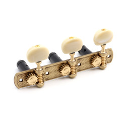 APARICIO CLASSICAL MACHINE HEADS "CACERES" BRONZE BLACK SHAFTS IVORY BUTTONS
