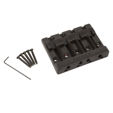 FENDER® HIMASS™ 4-STRING BASS BRIDGE ASSEMBLY WITH BRASS SADDLES BLACK