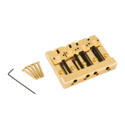 FENDER® HIMASS™ 4-STRING BASS BRIDGE ASSEMBLY WITH ZINC SADDLES GOLD