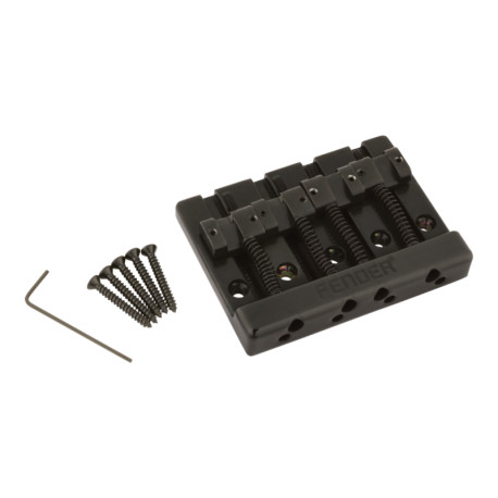 FENDER® HIMASS™ 4-STRING BASS BRIDGE ASSEMBLY WITH ZINC SADDLES BLACK